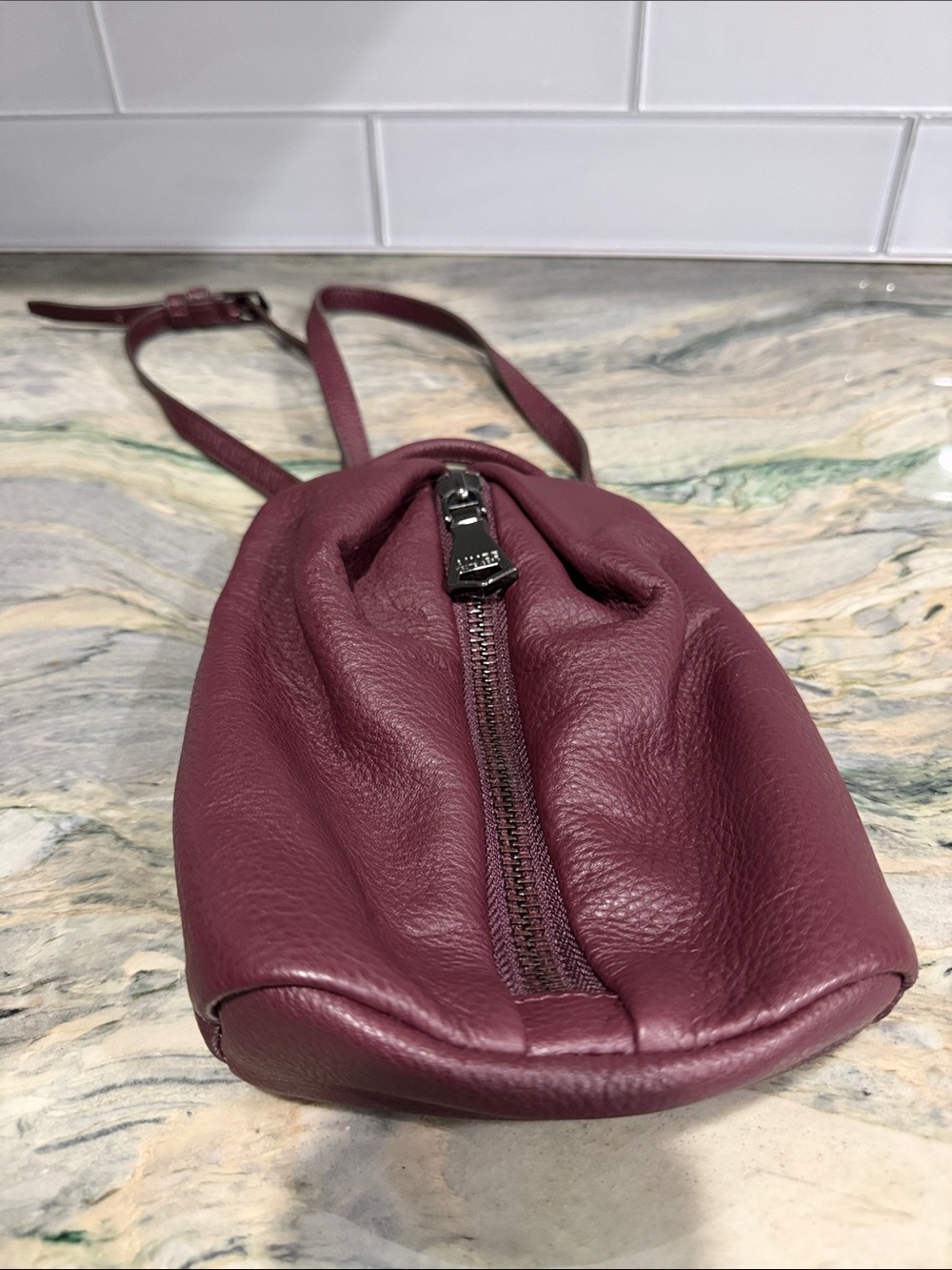 Aimee Kestenberg Burgundy Leather Crossbody Bag